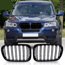 Bmw F25 X3 Ön Panjur Seti Böbrek Çift Çizgi Pianoblack 2011-2013
