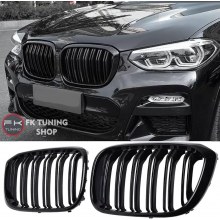 Bmw G01 G02 X3 X4 Ön Panjur Seti Böbrek Çift Çizgi Pianoblack 2018-2020