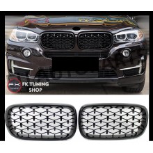 Bmw F15 F16 X5 X6 Ön Panjur Seti Böbrek Diamond Full Pianoblack 2014-2019