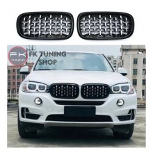 Bmw F15 F16 X5 X6 Ön Panjur Seti Böbrek Diamond Krom - Pianoblack 2014-2019