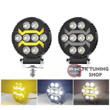 Off Road Angel Çakarlı Çift Renk Gündüz Ledi Yuvarlak Çalışma Lambası 1 ADET