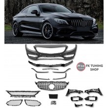Mercedes Benz W205 C63 Amg Ön Tampon Seti + Gtr Ön Panjur (2014-2021 Mercedes Benz W205 C63 Amg Ön Tampon Seti + Gtr Ön Panjur (2014-2021