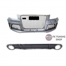 AUDİ A4 B8 RS4 ÖN TAMPON + ÖN PANJUR SETİ+ RS4 DİFÜZÖR UÇLAR DAHİL 2008-2012 (plastik)