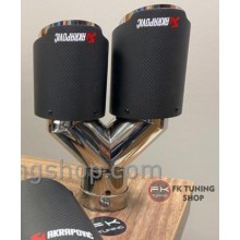 AKRAPOVİÇ EGZOZ UCU ÇİFT ÇIKIŞ CARBON 76mm Açılı 1 adet Orjinal