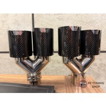AKRAPOVİÇ M LOGOLU BMW EGZOZ UCU ÇİFT ÇIKIŞ 100mm Sağ-Sol Açılı Set ORJİNAL