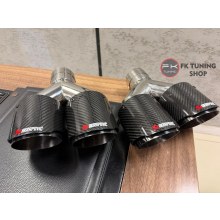 AKRAPOVİÇ EGZOZ UCU ÇİFT ÇIKIŞ CARBON 100mm Sağ-Sol Set Açılı ORJİNAL