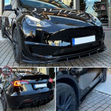 Tesla Model Y Aero Dizayn Body Kit Seti Pianoblack Renk - İthal 2021-2024