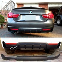 BMW F32 F33 F36 M PERFORMANCE SOL ÇİFT ÇIKIŞ DİFÜZÖR (İTHAL-PARLAK SİYAH)