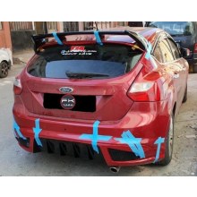 FORD FOCUS 3 HB ARKA TAMPON EKİ DİFÜZÖR 2011-2015 (boyasız)