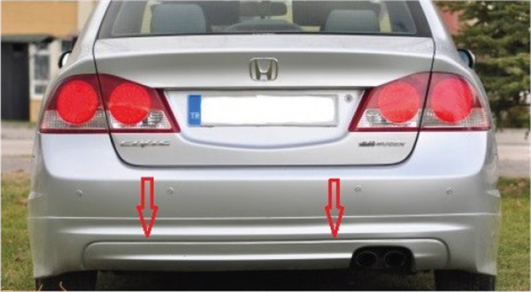 HONDA CİVİC FD6 ARKA DİFÜZÖR TEK ÇIKIŞ 2006-2012 (plastik)
