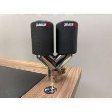 AKRAPOVİÇ EGZOZ UCU ÇİFT ÇIKIŞ CARBON 89mm düz açı (1 adet)