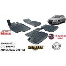 Audi A3 3D Havuzlu Oto Paspas Seti Perflex Marka 2004-2012