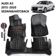 Audi A3 5D Havuzlu Paspas Seti Deluxrider Siyah Renk 2013-2020 KAMPANYA