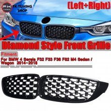 BMW 4 SERİSİ DİAMOND ÖN PANJUR BÖBREK F32 - F33 - F36 (pianoblack)