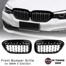 BMW G30 DİAMOND ÖN PANJUR BÖBREK 5 SERİSİ (2017-2020)  Krom-Pianoblack