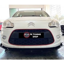 Citroen C3 Ön Tampon Eki Kanatlı Lip 3 Parça (pianoblack-plastik