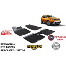 Dacia Duster 3D Havuzlu Oto Paspas Seti Perflex Marka 2010-2017