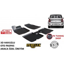 Dacia Logan 3D Havuzlu Oto Paspas Seti Perflex Marka 2004-2012 Kampanya