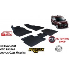 Fiat Doblo 3D Havuzlu Oto Paspas Seti Perflex Marka 2010-2015