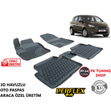 Ford C-max 3D Havuzlu Oto Paspas Seti Perflex Marka 2012-2017