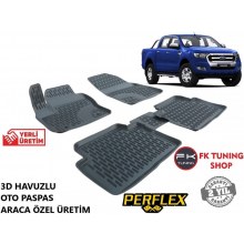 Ford Ranger T7 3D Havuzlu Oto Paspas Seti Perflex Marka 2015-2019