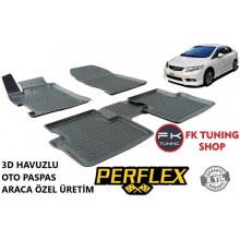 Honda Civic Fb7 3D Havuzlu Oto Paspas Seti Perflex Marka 2012-2016