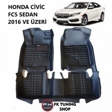 Honda Civic Fc5 5D Havuzlu Paspas Seti Deluxrider Siyah Renk 2016 ve üzeri