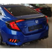 HONDA CİVİC FC5 DİFÜZÖR ÇİFT EGZOZ GÖRÜNÜMLÜ PİANOBLACK
