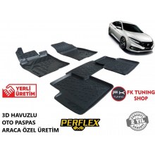 Honda Civic Fc5 Makyajlı 3D Havuzlu Oto Paspas Seti Perflex 2020 ve üz.