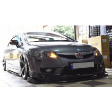 HONDA CİVİC FD6 3 PARÇA KANATLI ÖN LİP PARLAK SİYAH (plastik)