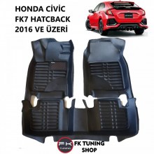 Honda Civic FK7 5D Havuzlu Paspas Seti Deluxrider Siyah Renk 2016 ve üzeri