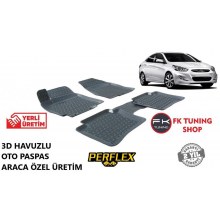 Hyundai Accent Blue 3D Havuzlu Oto Paspas Seti Perflex 2011 ve üzeri