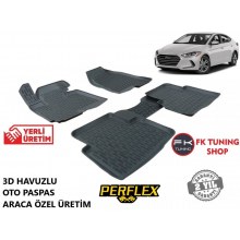 Hyundai Elantra 3D Havuzlu Oto Paspas Seti Perflex Marka 2016 ve üzeri