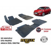 Hyundai İ20 3D Havuzlu Oto Paspas Seti Perflex Marka 2015 ve Üzeri