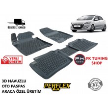 Hyundai İ30 3D Havuzlu Oto Paspas Seti Perflex Marka 2012 ve Üzeri