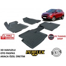 Hyundai İx35 3D Havuzlu Oto Paspas Seti Perflex Marka 2009-2016