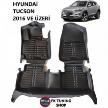 Hyundai Tucson 5D Havuzlu Paspas Seti Deluxrider Siyah Renk 2016-2021