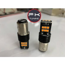 LED AMPÜL TURUNCU RENK ÇİFT DUYLU 15 LEDLİ (sinyal-stop-arka sis vb