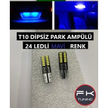 MAVİ T10 LED AMPÜL 24 LEDLİ PARK-PLAKA-İÇ AYDINLATMA-GERİ VİTES