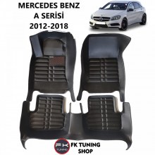 Mercedes Benz W176 A Serisi 5D Havuzlu Paspas Seti Deluxrider Siyah Renk 2012-2018