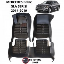 Mercedes Benz X156 GLA 5D Havuzlu Paspas Seti Deluxrider Siyah Renk 2014-2019