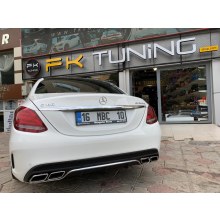Mercedes Benz W205 C63 AMG Difüzör + KROM Egzoz Uçları (2014-2020)