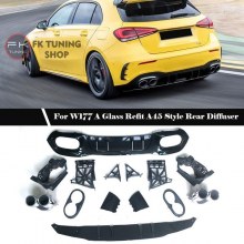 Mercedes W177 Arka Difüzör + Egzoz Ucu HB A Serisi 2019 ve üzeri Krom Egzoz