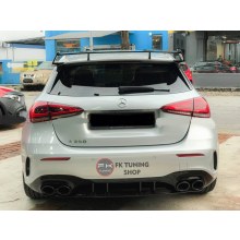 Mercedes W177 Arka Difüzör + Egzoz Ucu HB A Serisi 2019 ve üzeri Siyah Egzoz
