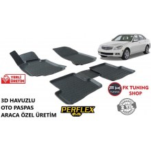 Mercedes W204 3D Havuzlu Oto Paspas Seti Perflex Marka 2008-2015