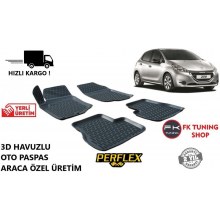 Peugeot 208 3D Havuzlu Oto Paspas Seti Perflex 2012 ve üzeri