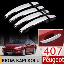 PEUGEOT 407 KROM KAPI KOLU PASLANMAZ ÇELİK 4 KAPI (2004-2010)