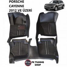 Porsche Cayenne 5D Havuzlu Paspas Seti Deluxrider Siyah Renk 2019-