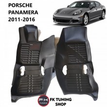 Porsche Panamera 5D Havuzlu Paspas Seti Deluxrider Siyah Renk 2017-2024
