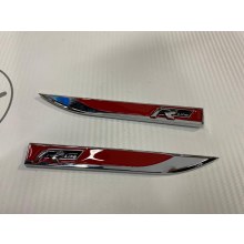R LİNE LOGO ÇAMURLUK LOGOSU YAPIŞTIRMALI METAL Kırmızı (2 adet)